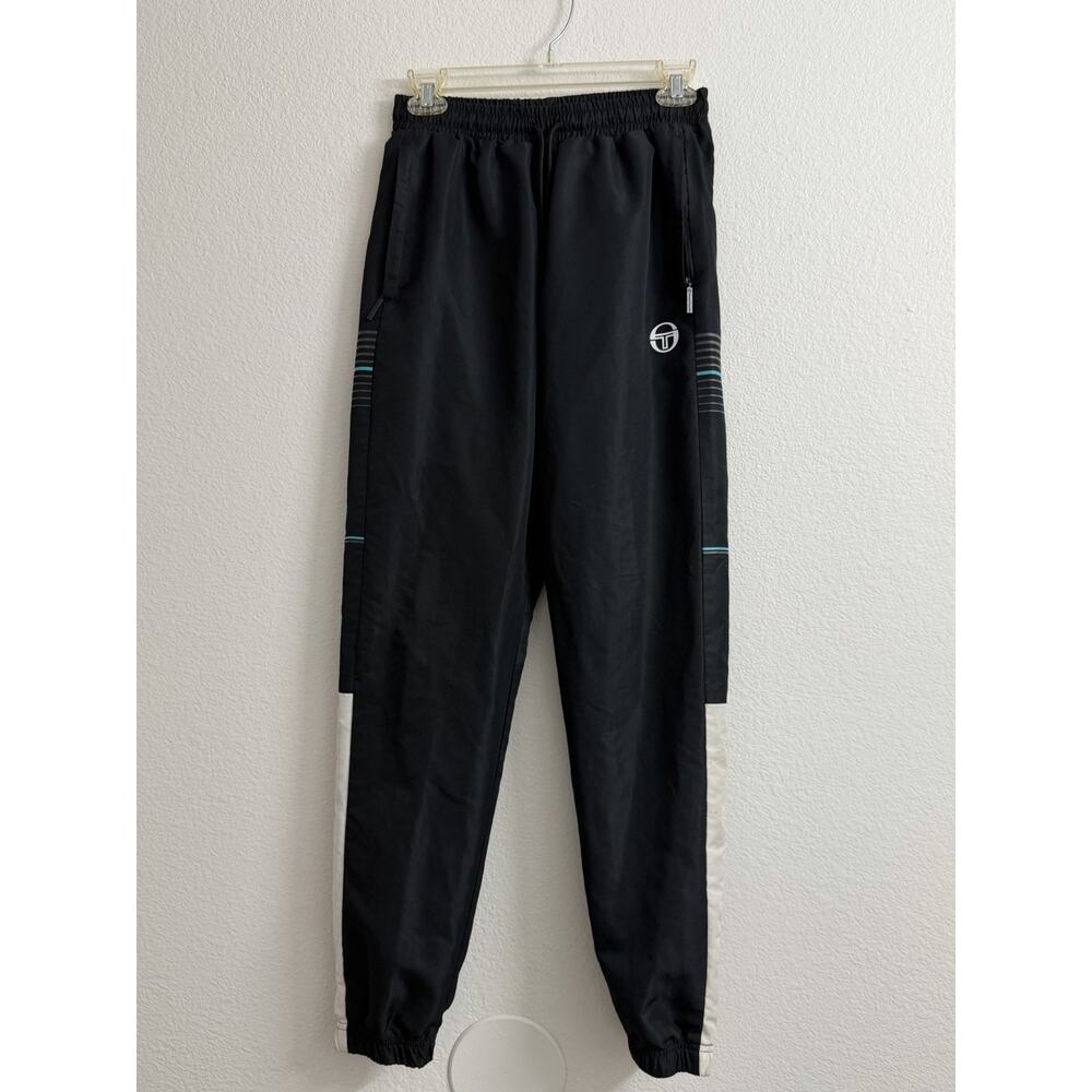 Sergio Tacchini Spaghetti Joggers Mens M Black Green Grey Track Pants